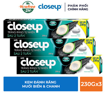 Combo 3 Kem Đánh Răng Closeup Muối Biển &amp; Chanh 230g