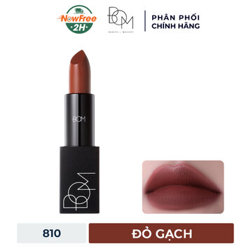 Son Lì B.O.M #810 My Brick Red - Đỏ Gạch 3.5g