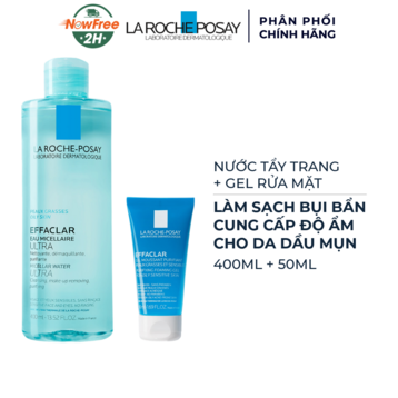 Combo La Roche-Posay Nước Tẩy Trang &amp; Làm Sạch Da Dầu