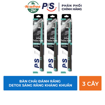 Bộ 3 Bàn Chải Đánh Răng P/S Detox Sáng Răng Kháng Khuẩn