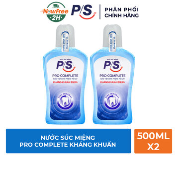 Bộ 2 Nước Súc Miệng P/S Pro Complete Kháng Khuẩn 500ml