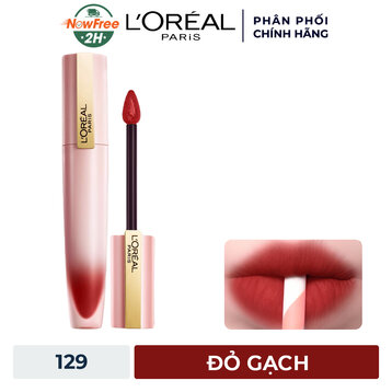 Son Kem L'Oreal Mịn Lì Nhẹ Môi 129 I Lead - Đỏ Gạch 7ml