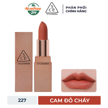 Son Thỏi Lì 3CE 227 Benchmark - Cam Đỏ Cháy 3.5g