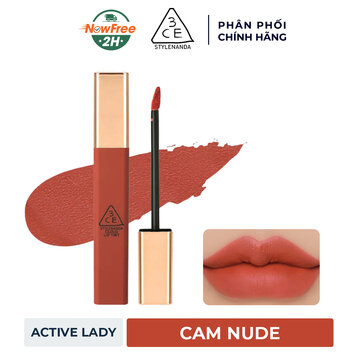 Son Kem Lì 3CE Mịn Nhẹ Active Lady - Cam Da 4g
