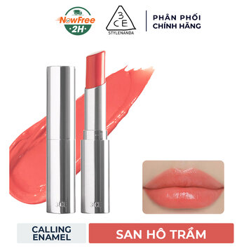 Son Bóng 3CE Căng Mọng Calling Enamel - San Hô Trầm 3g