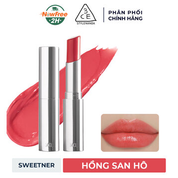 Son Bóng 3CE Căng Mọng Sweetner - Hồng San Hô 3g