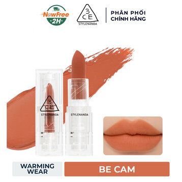 Son Thỏi Lì 3CE Vỏ Trong Suốt Warming Wear - Be Cam 3.5g