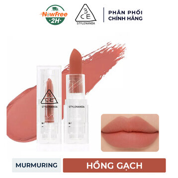 Son Thỏi Lì 3CE Vỏ Trong Suốt Murmuring - Hồng Gạch 3.5g