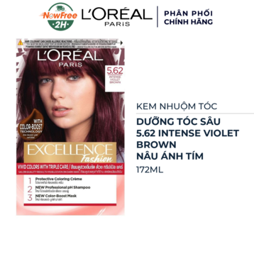 Kem Nhuộm L'Oreal Dưỡng Tóc Sâu 5.62 Nâu Ánh Tím 172ml