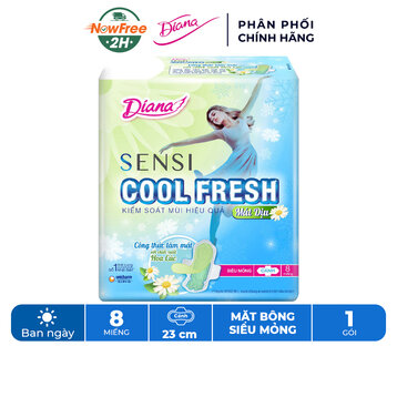 Băng Vệ Sinh Diana Cool Fresh Mát Dịu Siêu Mỏng Cánh 8M