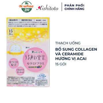 Thạch Bổ Sung Collagen Và Ceramide Aishitoto Vị Acai 15 Gói