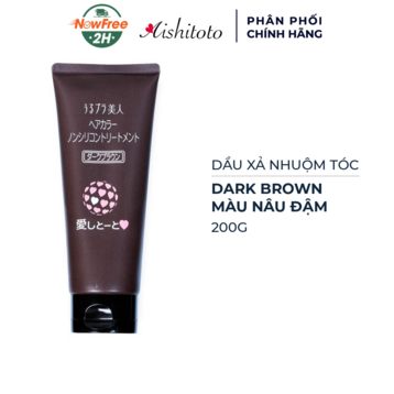 Dầu Xả Nhuộm Tóc Aishitoto Dark Brown Màu Nâu Đậm 200g