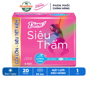 Băng Vệ Sinh Diana Siêu Thấm Siêu Mỏng Cánh Gói 20 Miếng