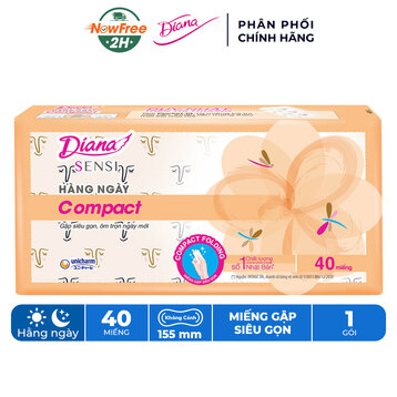 Băng Vệ Sinh Diana Hàng Ngày Sensi Compact Gói 40 Miếng