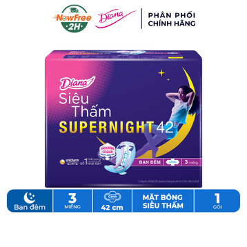 Băng Vệ Sinh Diana Super Night Ban Đêm 42cm Gói 3 Miếng