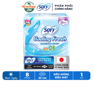 Băng Vệ Sinh Sofy Cooling Fresh Siêu Mỏng Cánh 23cm 8 Miếng
