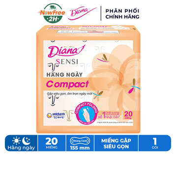 Băng Vệ Sinh Diana Hàng Ngày Sensi Compact Gói 20 Miếng
