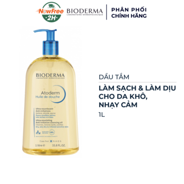 Dầu Tắm Bioderma Làm Sạch &amp; Làm Dịu Da Khô, Nhạy Cảm 1L