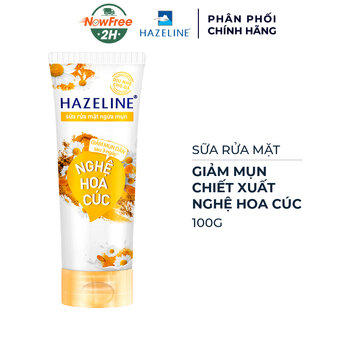 Sữa Rửa Mặt Hazeline Giảm Mụn Chiết Xuất Nghệ Hoa Cúc 100g