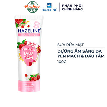 Sữa Rửa Mặt Hazeline Dưỡng Ẩm Sáng Da Yến Mạch &amp; Dâu Tằm 100g