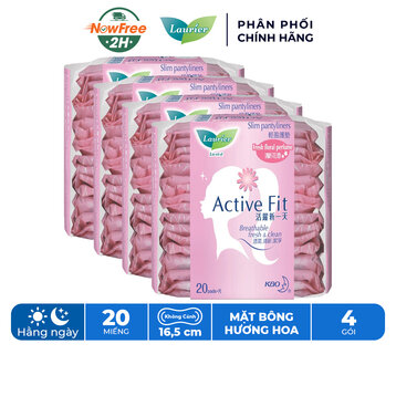 Combo 4 Băng Vệ Sinh Laurier Hàng Ngày Hương Hoa 20M