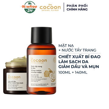 Combo Cocoon Mặt Nạ Bí Đao 100ml &amp; Nước Tẩy Trang Bí Đao 140ml