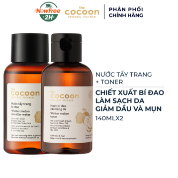 Combo Cocoon Nước Cân Bằng &amp; Nước Tẩy Trang Bí Đao 140mlx2