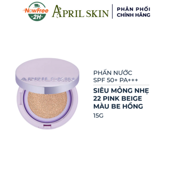 Phấn Nước Aprilskin Siêu Mỏng Nhẹ Màu 22 Be Hồng 15g
