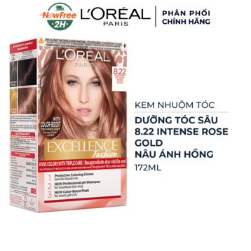 Kem Nhuộm L'Oreal Dưỡng Tóc Sâu 8.22 Nâu Ánh Hồng 172ml
