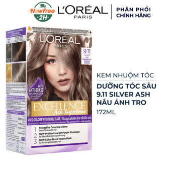 Kem Nhuộm L'Oreal Dưỡng Tóc Sâu 9.11 Nâu Ánh Tro 172ml