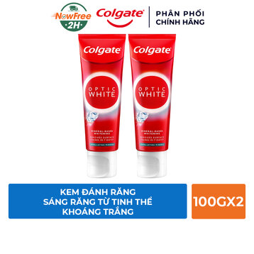 Combo 2 Kem Đánh Răng Colgate Sáng Răng Từ Tinh Thể Khoáng Trắng 100g