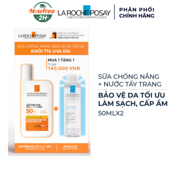 Combo La Roche-Posay Sữa Chống Nắng UVMune 50ml + Nước Tẩy Trang Da Nhạy Cảm 50ml