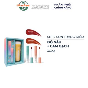 Set 2 Son Trang Điểm Flawsome (Đỏ Nâu 3g + Cam Gạch 3g)