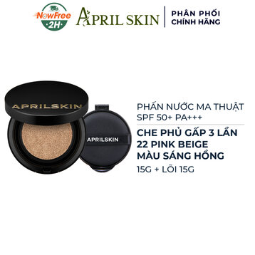 Phấn Nước Aprilskin Sáng Hồng 22 Pink Beige Kèm Lõi 15gx2