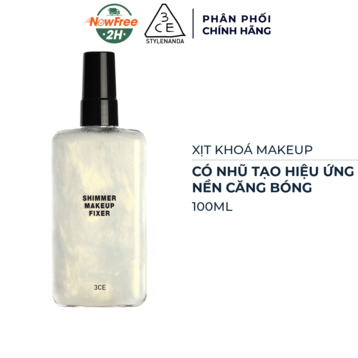 Xịt Khoá Makeup 3CE Có Nhũ Tạo Hiệu Ứng Nền Căng Bóng 100ml