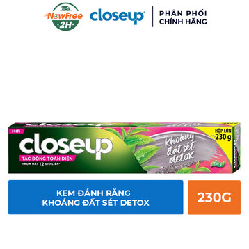 Kem Đánh Răng Closeup Khoáng Đất Sét Detox Trắng Răng 230g