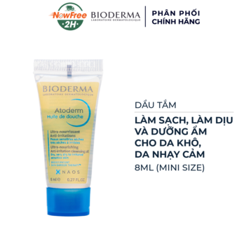 [Mini] Dầu Tắm Bioderma Làm Sạch &amp; Làm Dịu Da Khô, Nhạy Cảm 8ml