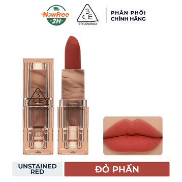 Son Thỏi 3CE Vỏ Trong Suốt Unstained Red - Đỏ Phấn 3.5g