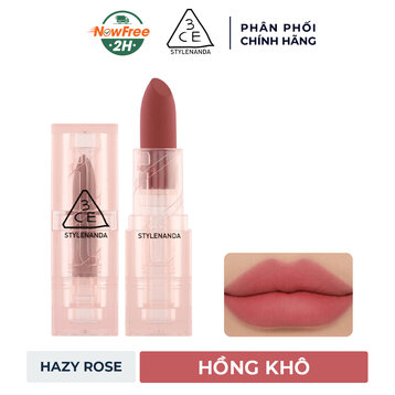 Son Thỏi 3CE Vỏ Trong Màu Lì Hazy Rose - Hồng Khô 3.5g
