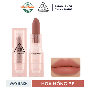 Son Thỏi 3CE Vỏ Trong Màu Lì Way Back - Hoa Hồng Be 3.5g