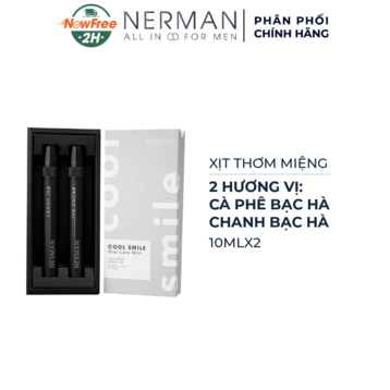 Xịt Thơm Miệng Nerman 2 Hương Ice Coffee &amp; Lemon Ice 10mlx2