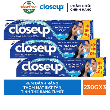 Combo 3 Kem Đánh Răng Closeup Thơm Mát Bất Tận Tinh Thể Băng Tuyết 230g