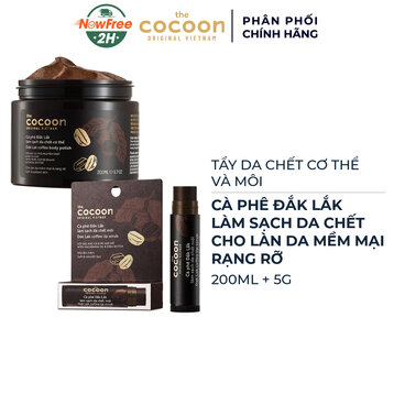 Combo Cocoon Tẩy Da Chết Toàn Thân &amp; Môi Từ Cà Phê Đắk Lắk