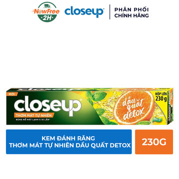 Kem Đánh Răng Closeup Thơm Mát Tự Nhiên Dầu Quất Detox 230g