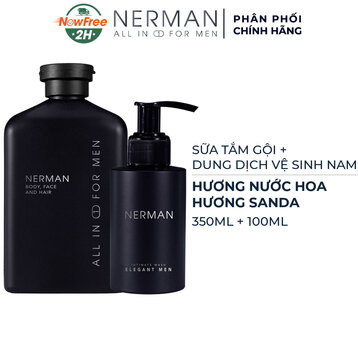 Combo Nerman Sữa Tắm Gội 350ml + Dung Dịch Vệ Sinh Nam 100ml