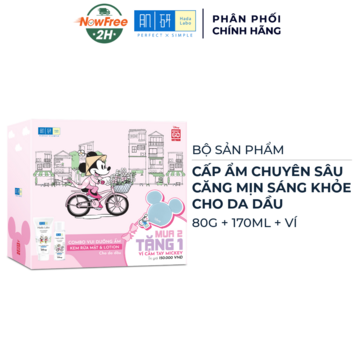 Bộ Sản Phẩm Hada Labo Kem Rửa Mặt &amp; Lotion Cho Da Dầu + Tặng Ví Mickey