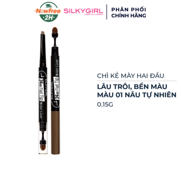 Chì Kẻ Mày Silkygirl Hai Đầu Lâu Trôi 01 Nâu Tự Nhiên 0.15g