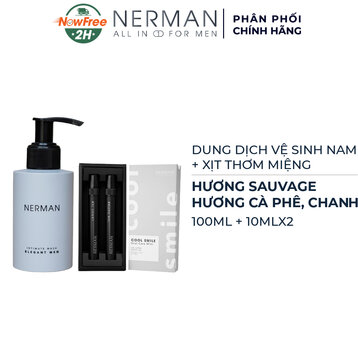 Combo Nerman Dung Dịch Vệ Sinh Nam Sauvage Perfume + Xịt Thơm Miệng