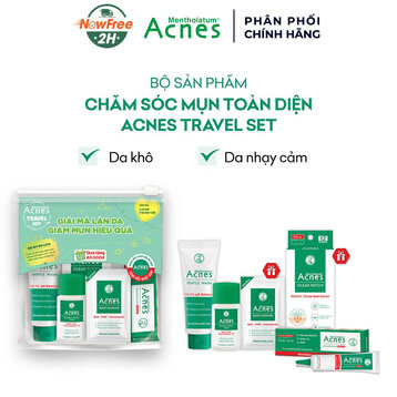 Bộ Sản Phẩm Acnes Chăm Sóc Mụn Cho Da Khô, Nhạy Cảm 5 Món