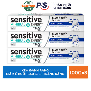 Bộ 3 Kem Đánh Răng P/S Giảm Ê Buốt Sau 30S - Trắng Răng 100gx3
